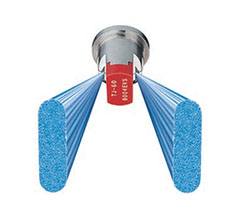 Spray pattern for TwinJet TeeJet even flat spray nozzles